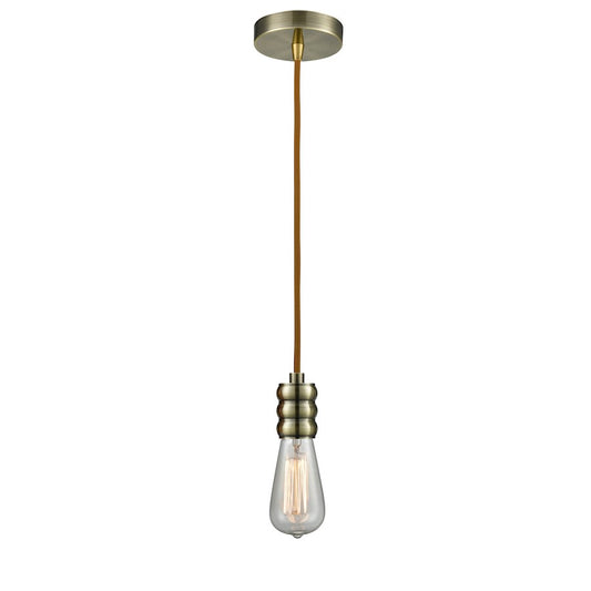 Innovations Gatsby Bare Bulb Mini Pendant, Ant. Brass/Copper