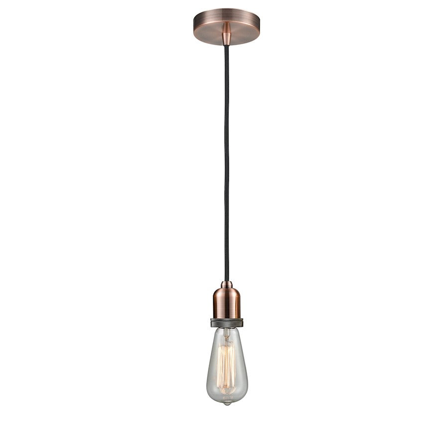 Innovations Whitney Bare Bulb Mini Pendant, AC/BK