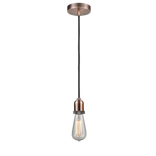 Innovations Whitney Bare Bulb Mini Pendant, AC/BK