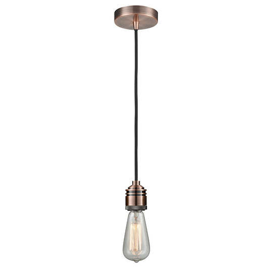 Innovations Winchester Bare Bulb Mini Pendant, AC/BK