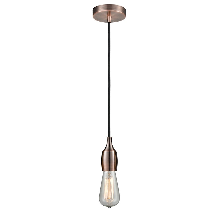 Innovations Chelsea Bare Bulb Mini Pendant, AC/Amber/BK