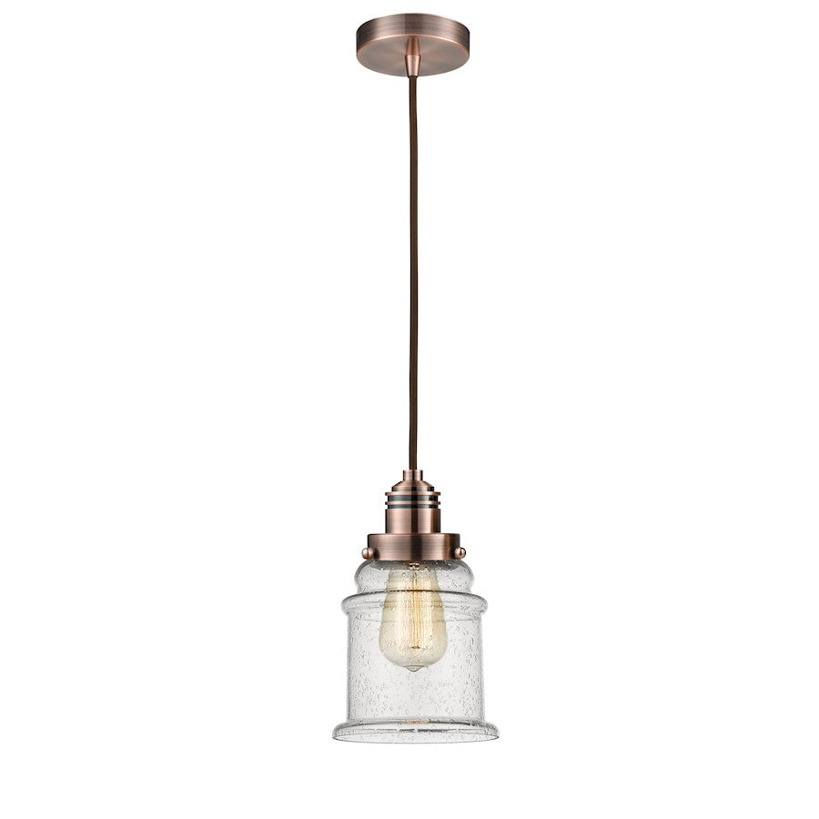 Innovations Winchester Canton 2H Mini Pendant | Industrial Antique Copper and Seeded Glass | Kitchen Island & Dining | Model 100AC-10BR-2H-AC-G184