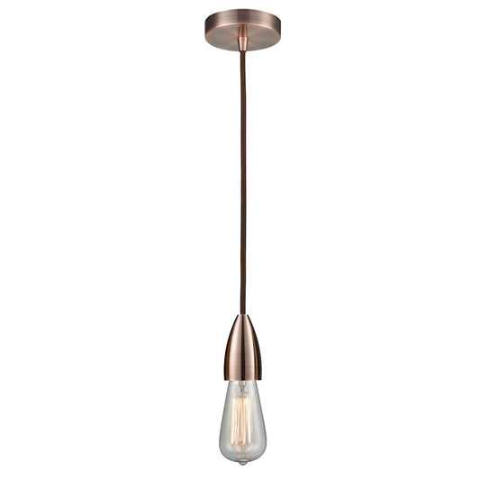 Innovations Fairchild Bare Bulb Mini Pendant, AC/Brown