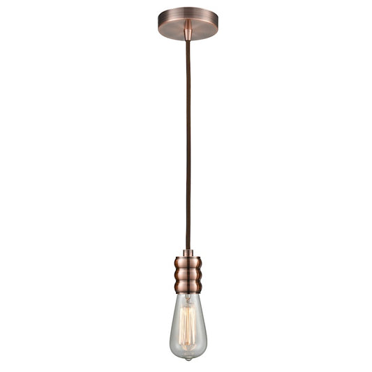 Innovations Gatsby Bare Bulb Mini Pendant, AC/Brown