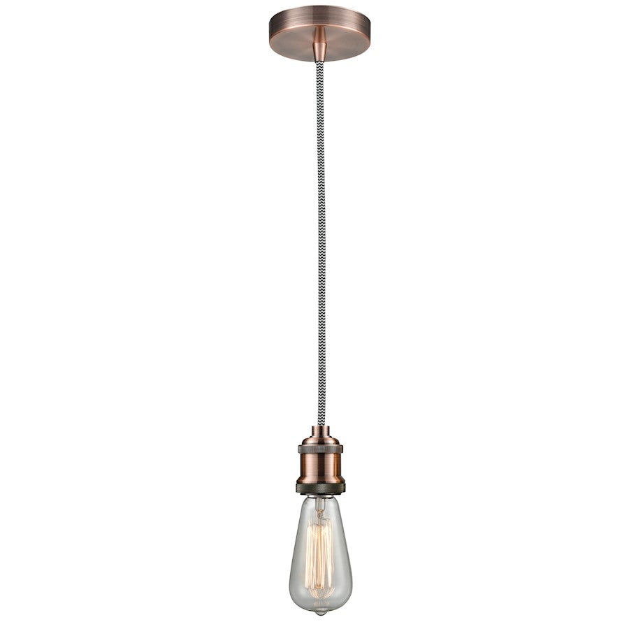 Innovations Edison Bare Bulb Mini Pendant, AC/Amber/Zebra