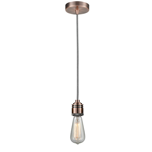 Innovations Winchester Bare Bulb Mini Pendant, AC/Zebra