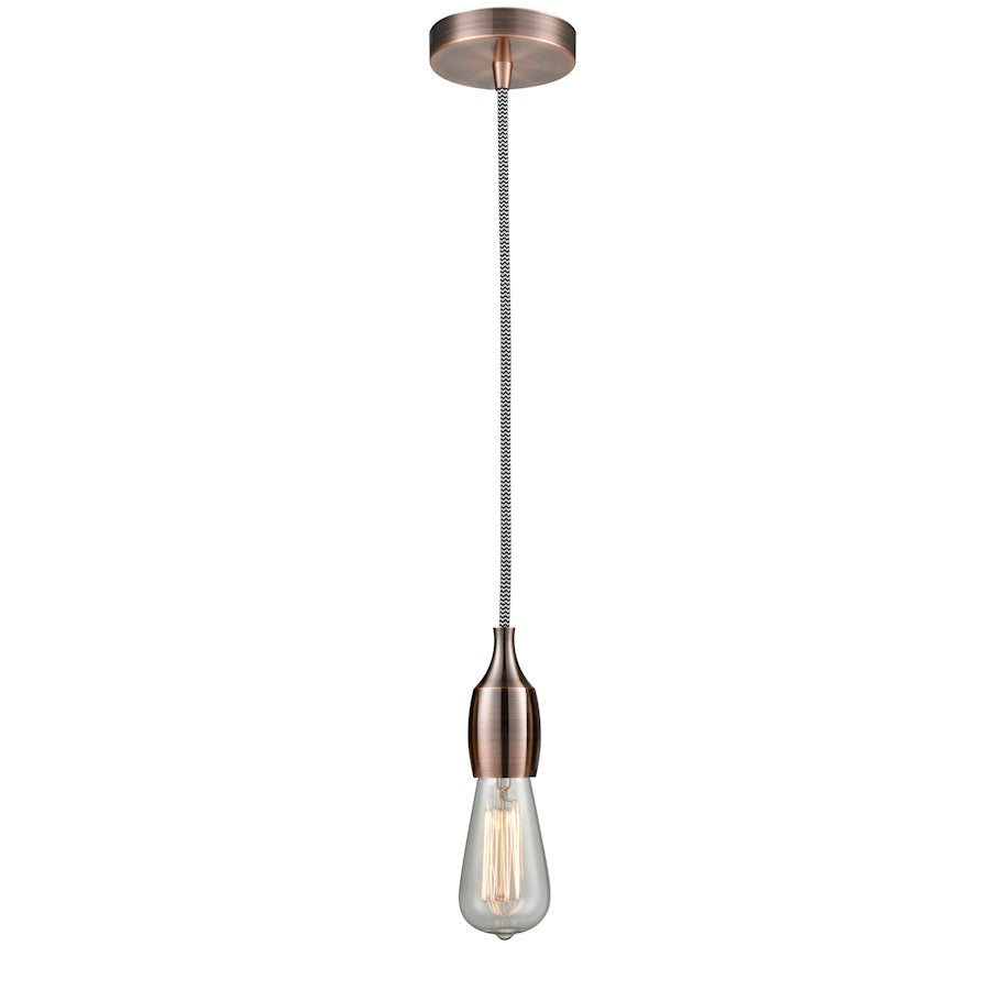 Innovations Chelsea Bare Bulb Mini Pendant, AC/Amber/Zebra