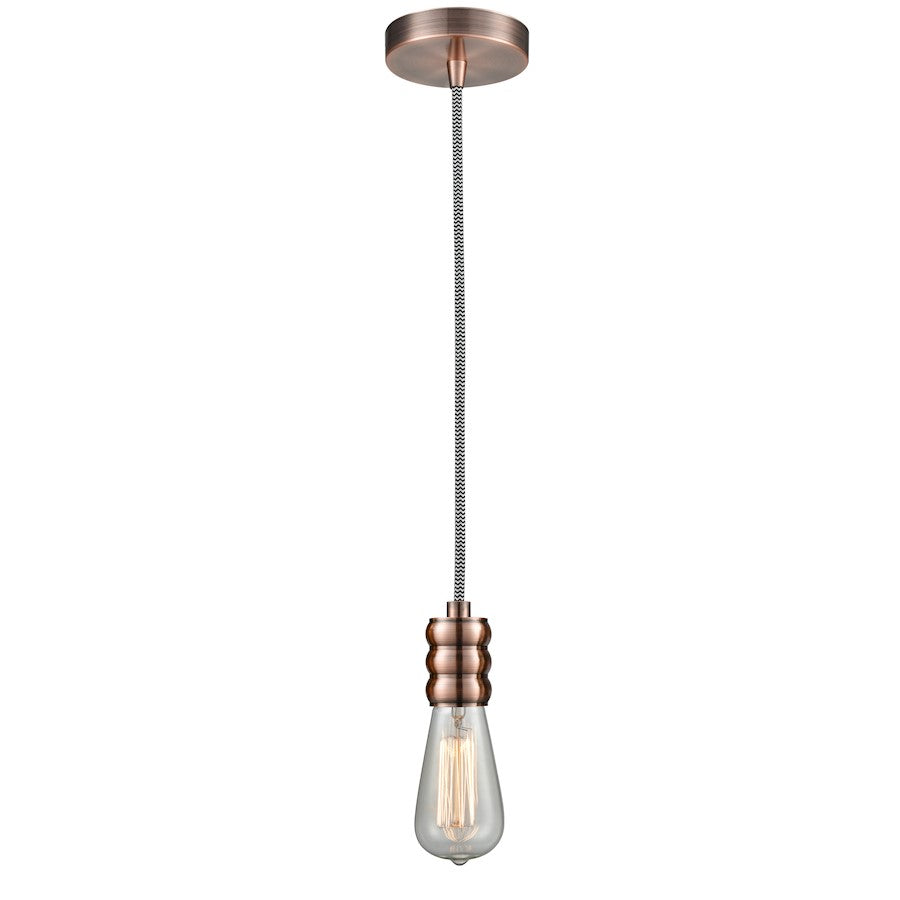 Innovations Gatsby Bare Bulb Mini Pendant, AC/Zebra