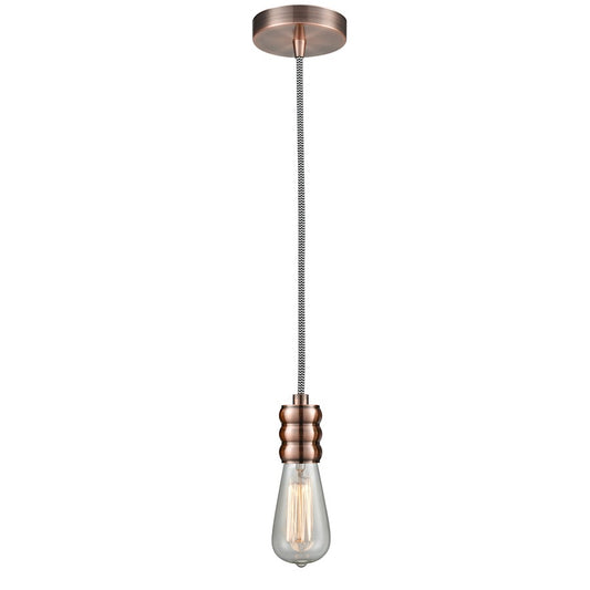 Innovations Gatsby Bare Bulb Mini Pendant, AC/Zebra