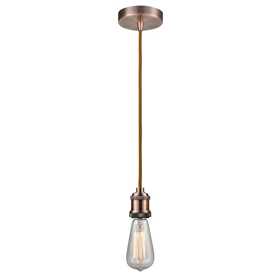 Innovations Edison Bare Bulb Mini Pendant, AC/Amber/Copper