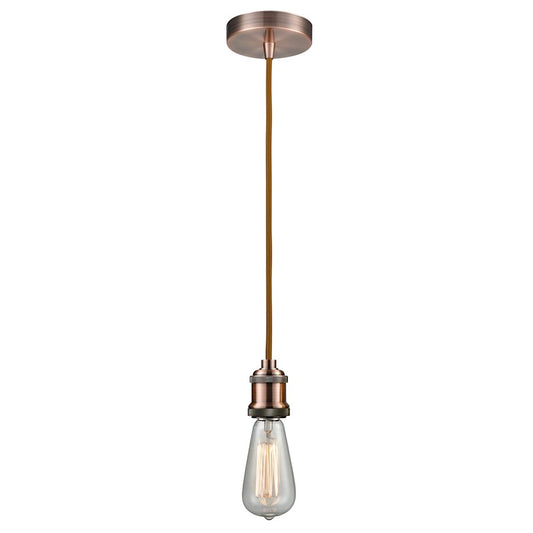 Innovations Edison Bare Bulb Mini Pendant, AC/Amber/Copper