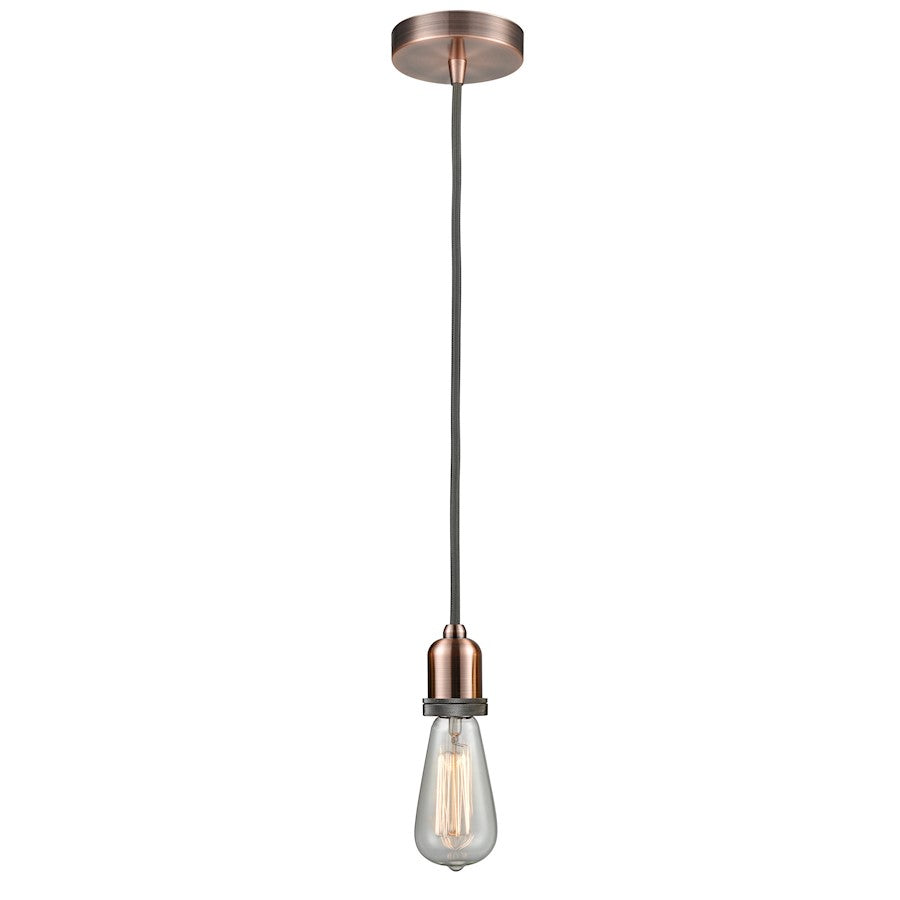 Innovations Whitney Bare Bulb Mini Pendant, AC/Gray