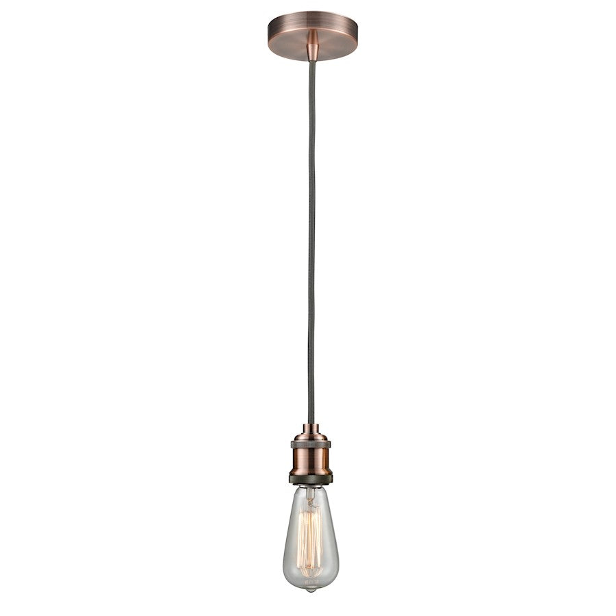 Innovations Edison Bare Bulb Mini Pendant, AC/Amber/Gray