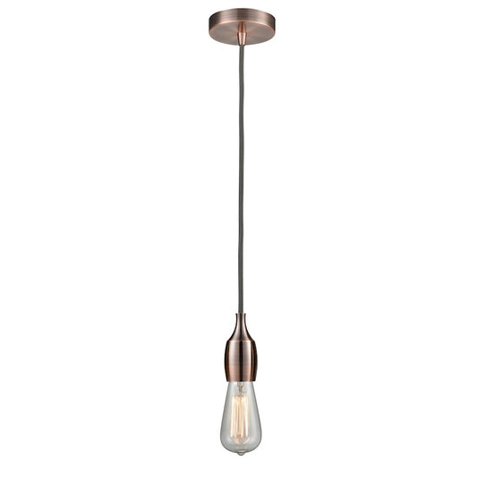 Innovations Chelsea Bare Bulb Mini Pendant, AC/Amber/Gray