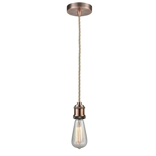 Innovations Edison Bare Bulb Mini Pendant, AC/Amber/Rope