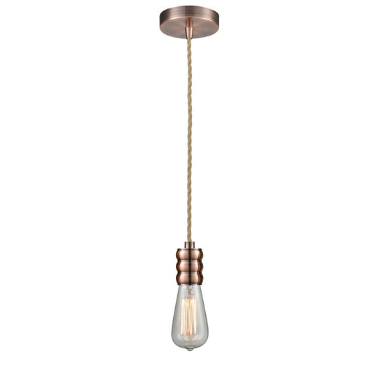 Innovations Gatsby Bare Bulb Mini Pendant, AC/Rope