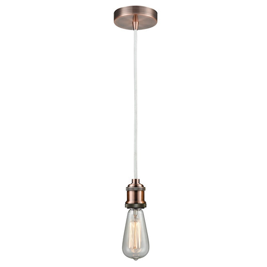 Innovations Edison Bare Bulb Mini Pendant, AC/Amber/WH