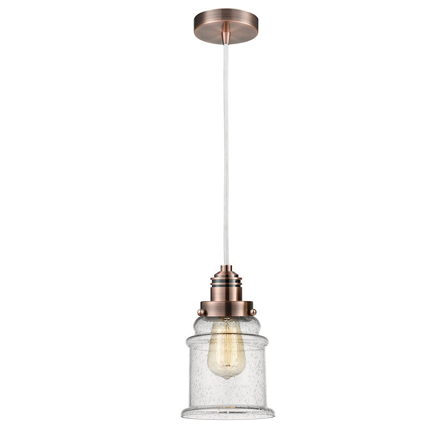 Innovations Canton 2-Light Mini Pendant | Industrial Antique Copper and Seedy Glass | Kitchen Island & Dining Room | Model 100AC-10W-2H-AC-G184