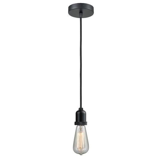 Innovations Whitney Bare Bulb Mini Pendant, Black/Black Cord