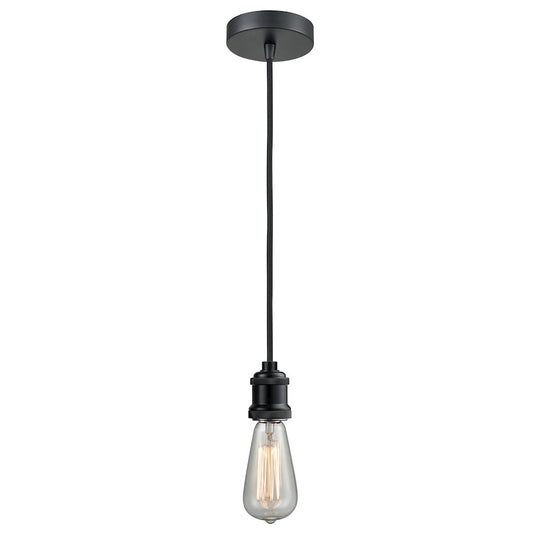 Innovations Edison Bare Bulb Mini Pendant, BK/Amber/BK