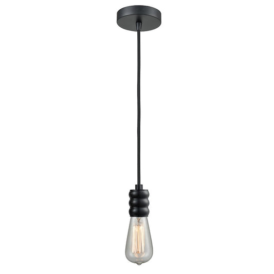 Innovations Gatsby Bare Bulb Mini Pendant, Black/Black Cord