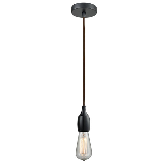 Innovations Chelsea Bare Bulb Mini Pendant, BK/Amber/Brown