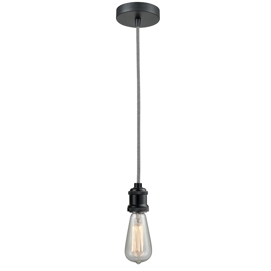 Innovations Edison Bare Bulb Mini Pendant, BK/Amber/Zebra