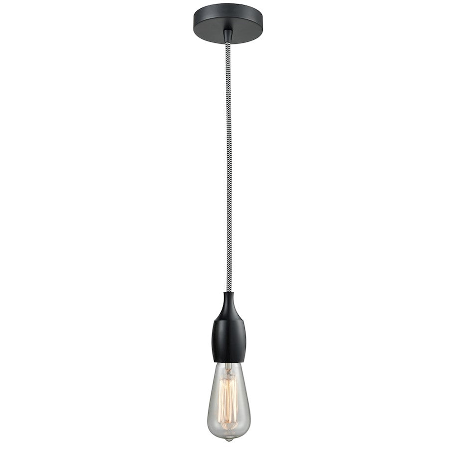 Innovations Chelsea Bare Bulb Mini Pendant, BK/Amber/Zebra