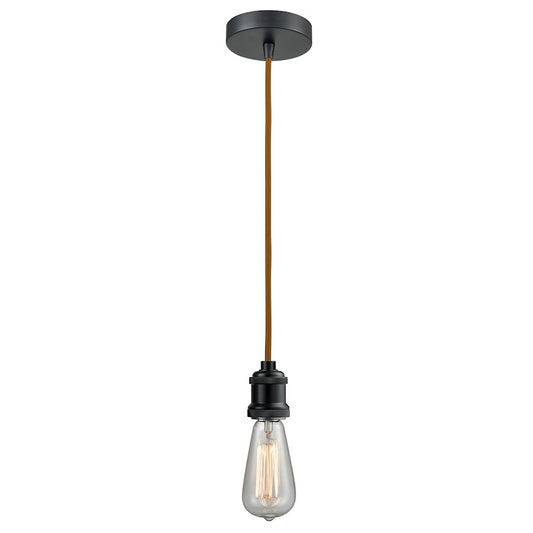 Innovations Edison Bare Bulb Mini Pendant, BK/Amber/Copper