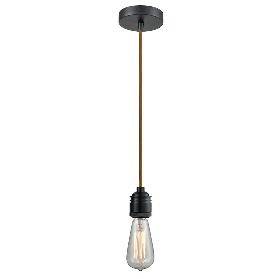 Innovations Winchester Bare Bulb Mini Pendant, BK/Copper