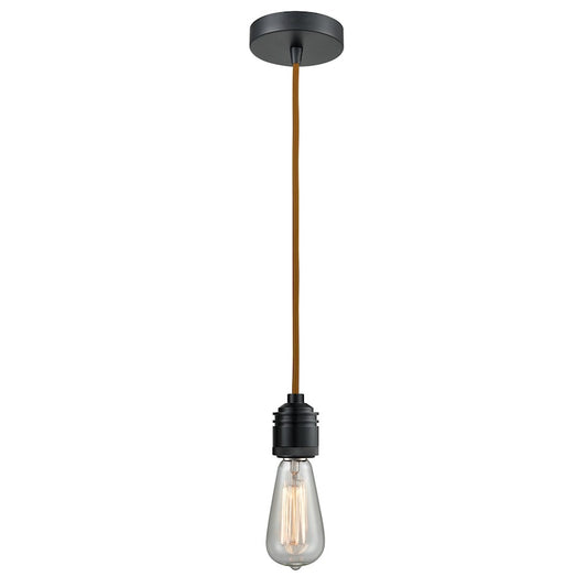 Innovations Winchester Bare Bulb Mini Pendant, BK/Copper