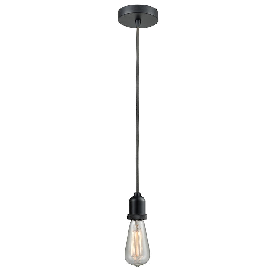 Innovations Whitney Bare Bulb Mini Pendant, Black/Gray Cord