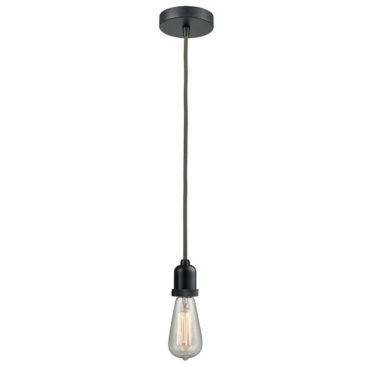 Innovations Whitney Bare Bulb Mini Pendant, Black/Gray Cord