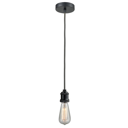 Innovations Edison Bare Bulb Mini Pendant, BK/Amber/Gray