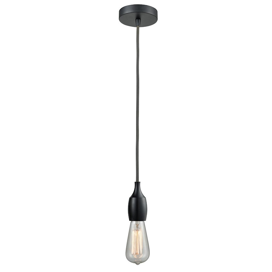 Innovations Chelsea Bare Bulb Mini Pendant, BK/Amber/Gray
