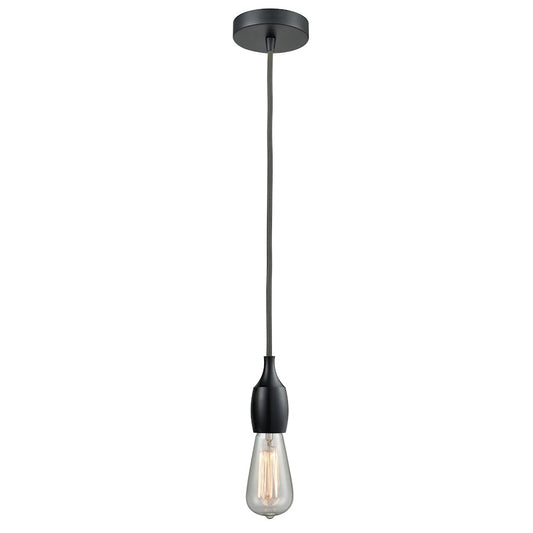 Innovations Chelsea Bare Bulb Mini Pendant, BK/Amber/Gray