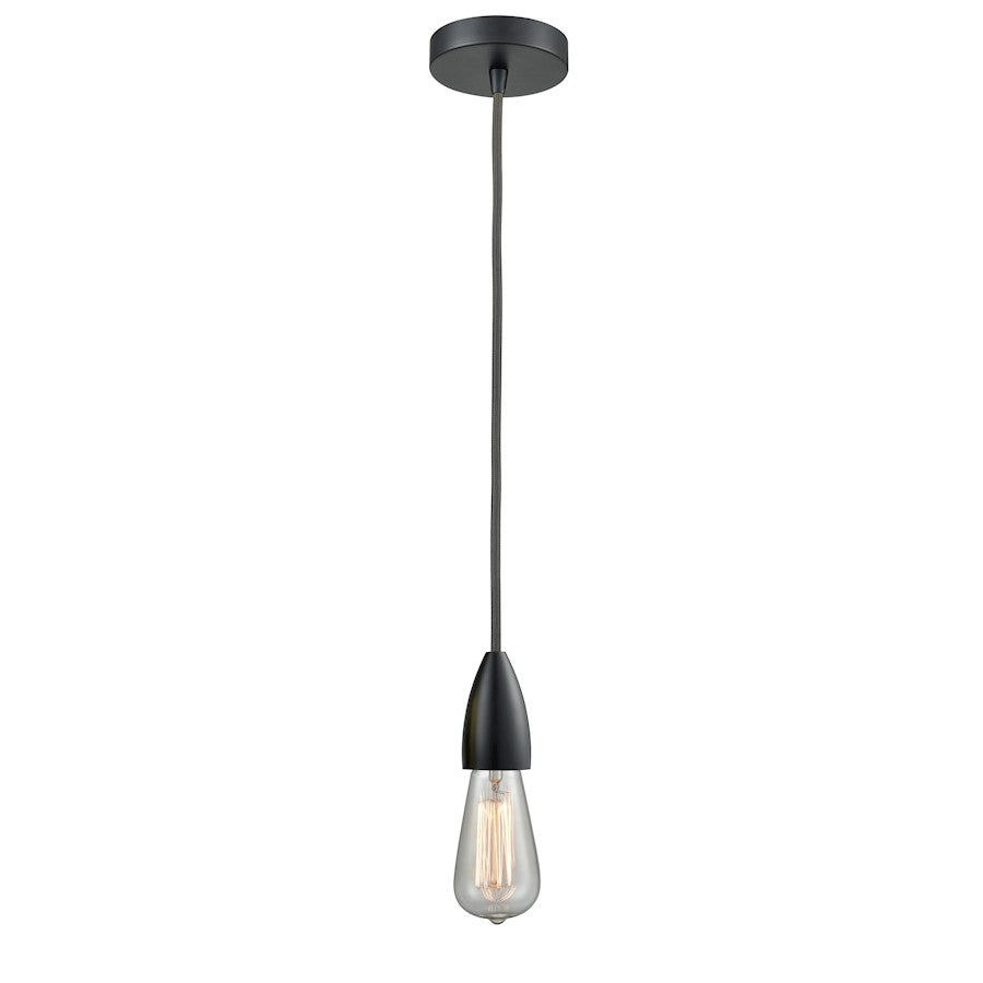 Innovations Fairchild Bare Bulb Mini Pendant, Black/Gray Cord