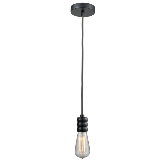 Innovations Gatsby Bare Bulb Mini Pendant, Black/Gray Cord