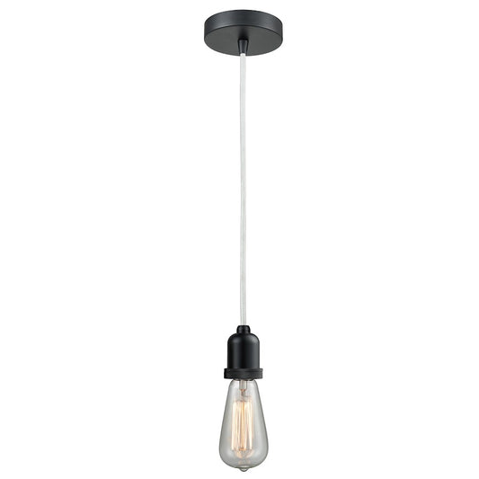 Innovations Whitney Bare Bulb Mini Pendant, Black/White Cord