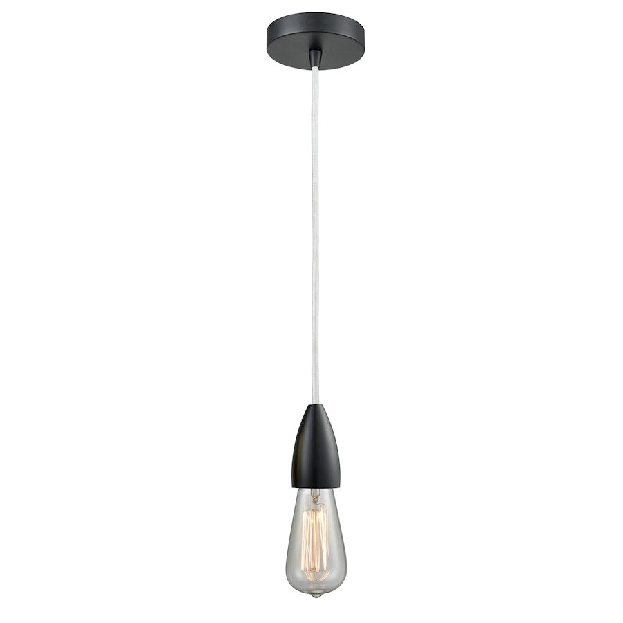 Innovations Fairchild Bare Bulb Mini Pendant, Black/White Cord