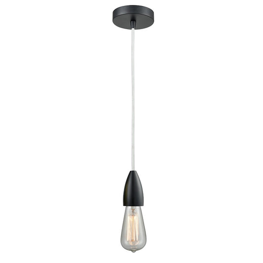 Innovations Fairchild Bare Bulb Mini Pendant, Black/White Cord