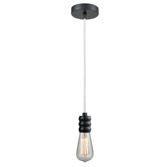 Innovations Gatsby Bare Bulb Mini Pendant, Black/White Cord