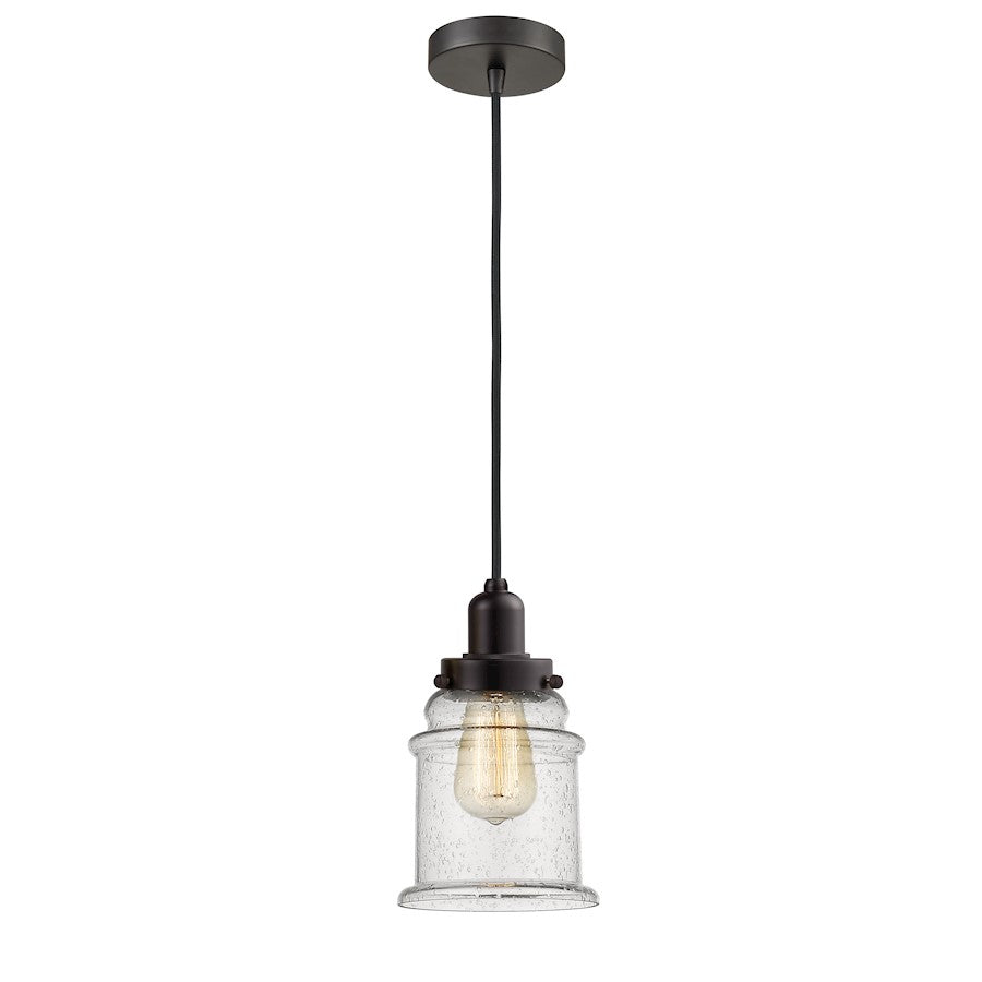 Innovations Whitney 1-Light Mini Pendant | Industrial Oil Rubbed Bronze and Seedy Glass | Kitchen Island & Dining Room | Model 100OB-10BK-0H-OB-G184