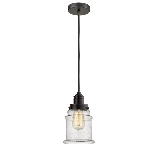 Innovations Canton 2-Light Mini Pendant | Industrial Oil Rubbed Bronze and Seedy Glass | Kitchen Island & Dining Room | Model 100OB-10BK-2H-OB-G184
