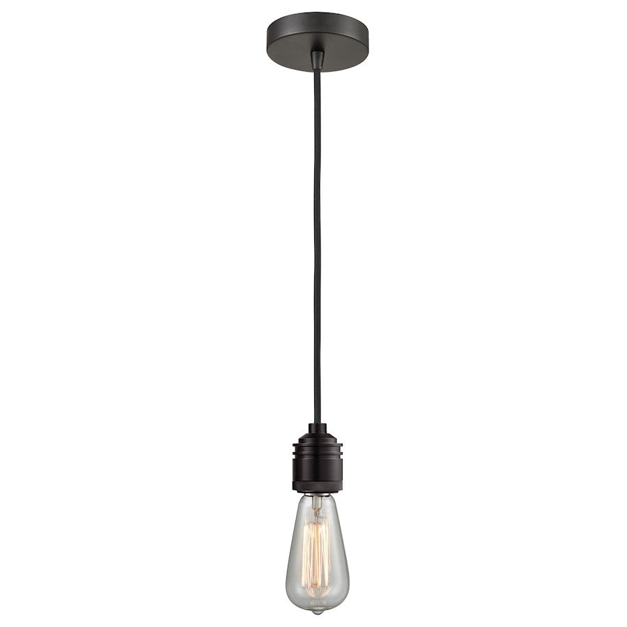 Innovations Winchester Bare Bulb Mini Pendant, OBZ/Black Cord