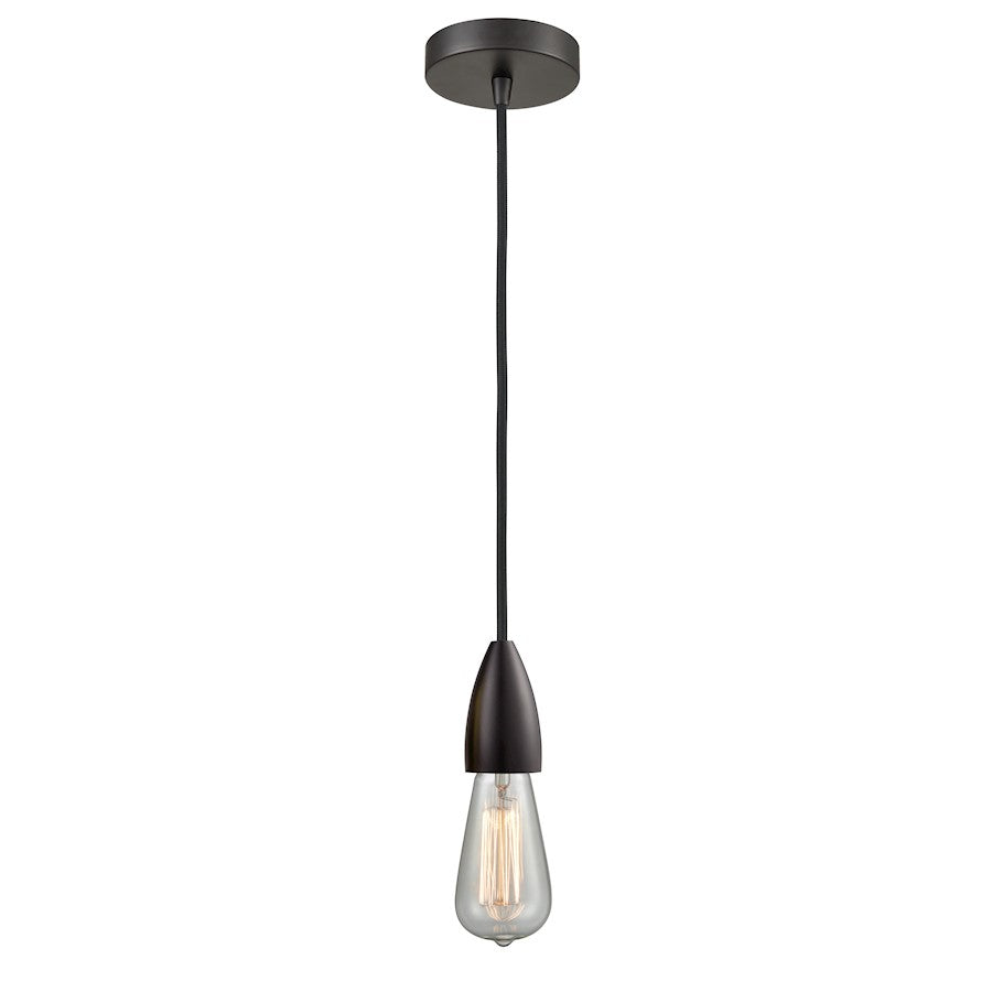 Innovations Fairchild Bare Bulb Mini Pendant, OBZ/Black Cord