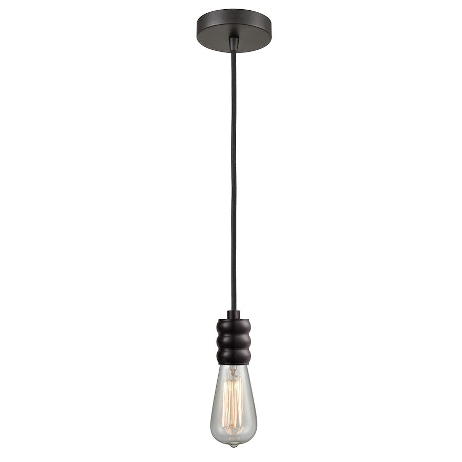 Innovations Gatsby Bare Bulb Mini Pendant, OBZ/Black Cord