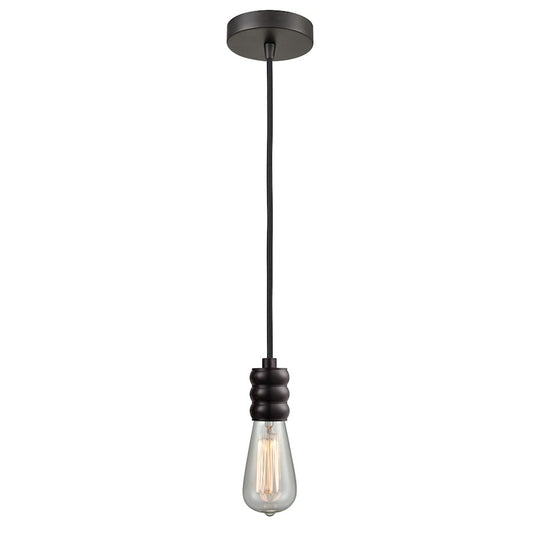 Innovations Gatsby Bare Bulb Mini Pendant, OBZ/Black Cord