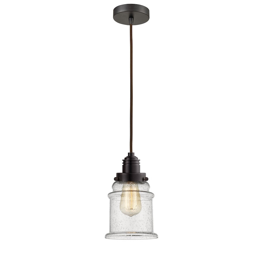 Innovations Canton 11in 2-Light Mini Pendant | Industrial Oil Rubbed Bronze and Seedy Glass | Kitchen Island & Bar | Model 100OB-10BR-2H-OB-G184