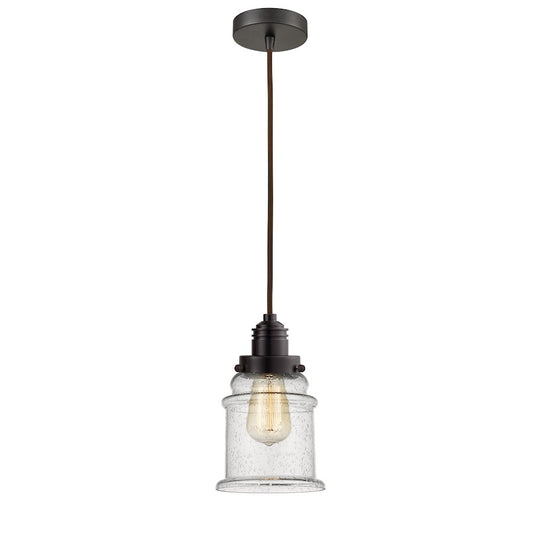 Innovations Canton 11in 2-Light Mini Pendant | Industrial Oil Rubbed Bronze and Seedy Glass | Kitchen Island & Bar | Model 100OB-10BR-2H-OB-G184
